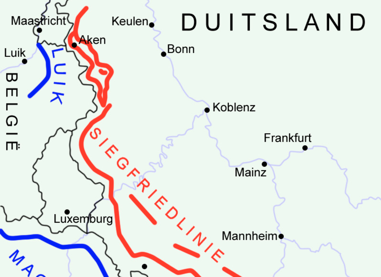 Kaart van de 'Siegfriedlinie' (Niels Bosboom, 2006)