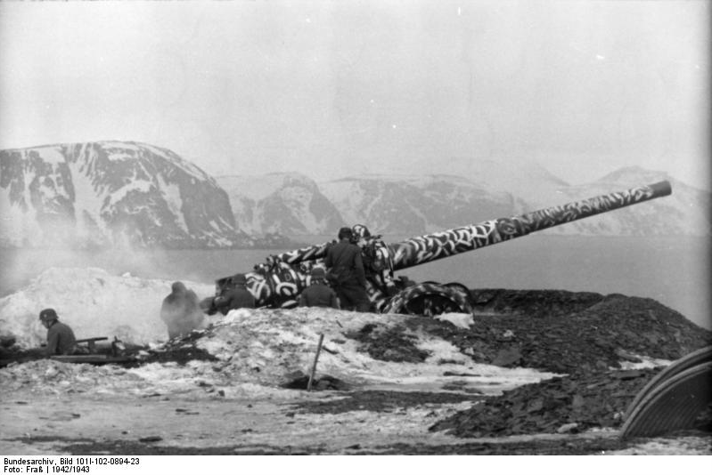 Batterij in Finnmark, Noorwegen, 1942